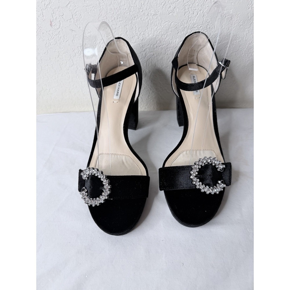 Alex Marie Jewel Buckle Sandals Womens 9M Velvet Platform Strappy Heel Formal